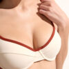 Balconette bikinitop met tweekleurige bies