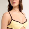 Balconette bikinitop met tweekleurige bies