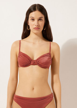 Balconette bikinitop van glanzend satijn