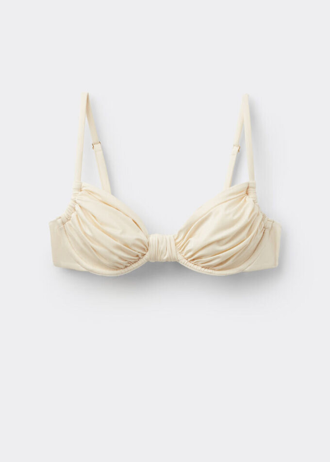 Balconette bikinitop van glanzend satijn