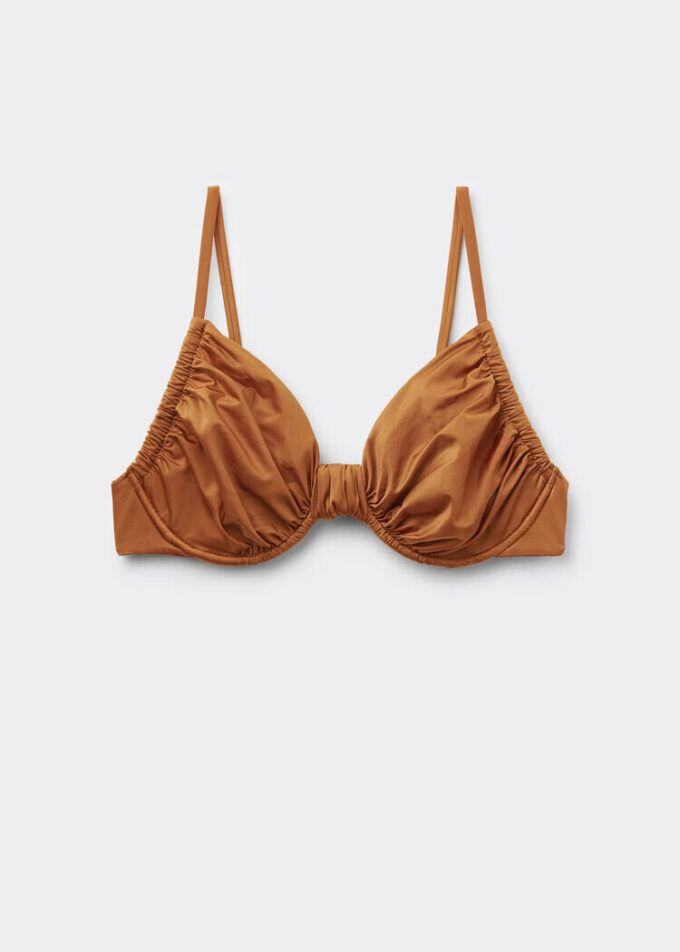 Balconette bikinitop van glanzend satijn