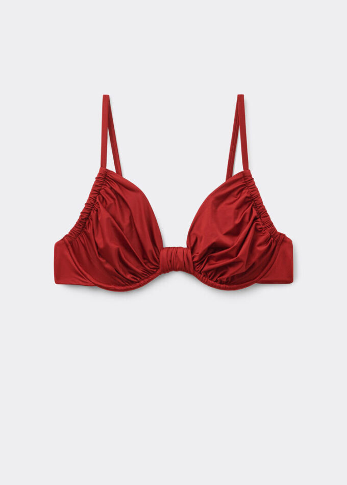 Balconette bikinitop van glanzend satijn