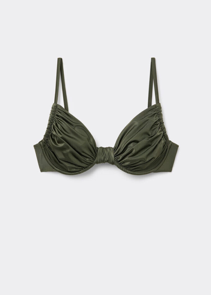 Balconette bikinitop van glanzend satijn