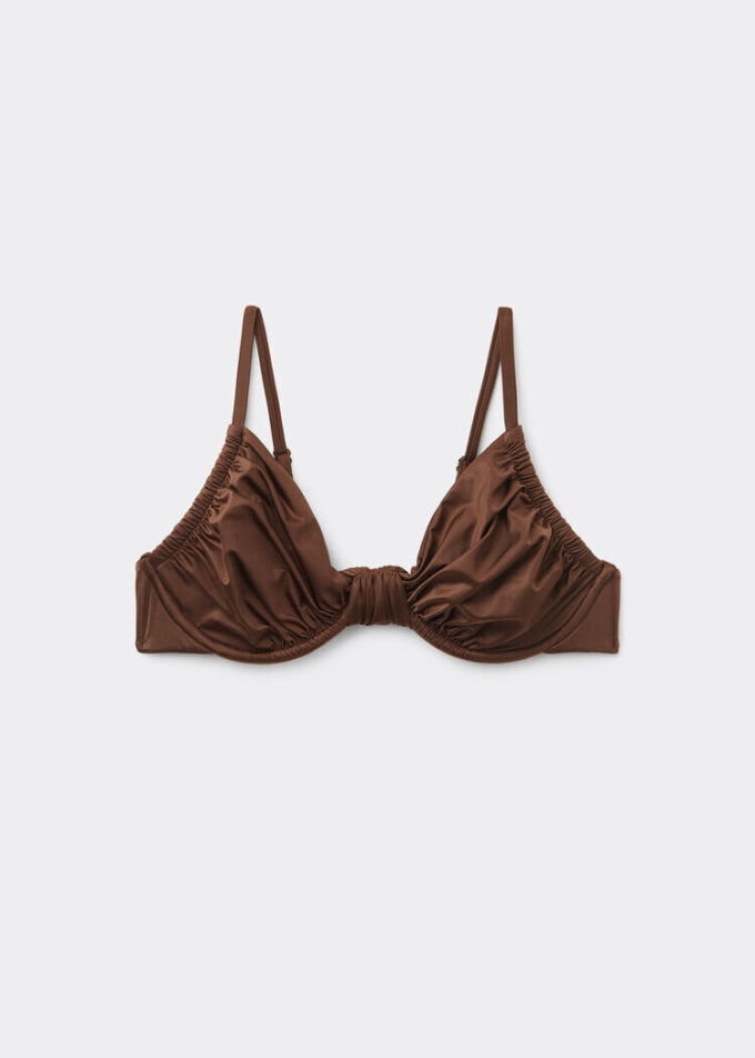 Balconette bikinitop van glanzend satijn