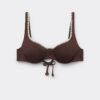 Balconette bikinitops met tweekleurig borduursel