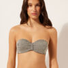 Bandeau-bikini-top met gouden strepen