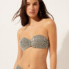 Bandeau-bikini-top met gouden strepen