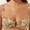 Bandeau-bikini-top met tropisch bladmotief