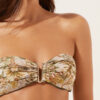 Bandeau-bikini-top met tropisch bladmotief