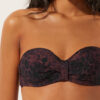 Bandeau-bikinitop donker Animalier