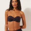 Bandeau-bikinitop donker Animalier