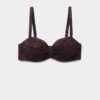 Bandeau-bikinitop donker Animalier