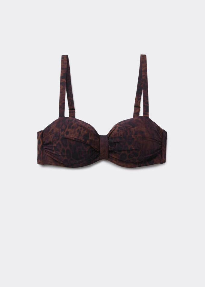 Bandeau-bikinitop donker Animalier