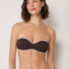 Bandeau-bikinitop met tweekleurig borduursel