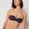 Bandeau-bikinitop met tweekleurig borduursel
