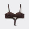 Bandeau-bikinitop met tweekleurig borduursel