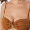 Bandeau-bikinitop van glanzend satijn