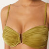 Bandeau-bikinitop van glanzend satijn