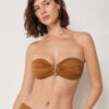 Bandeau-bikinitop van glanzend satijn