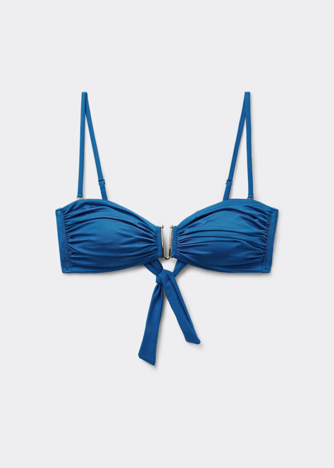 Bandeau-bikinitop van glanzend satijn