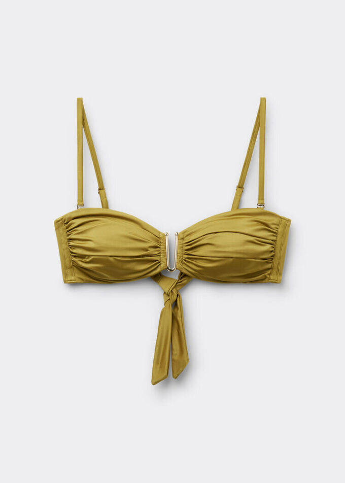 Bandeau-bikinitop van glanzend satijn