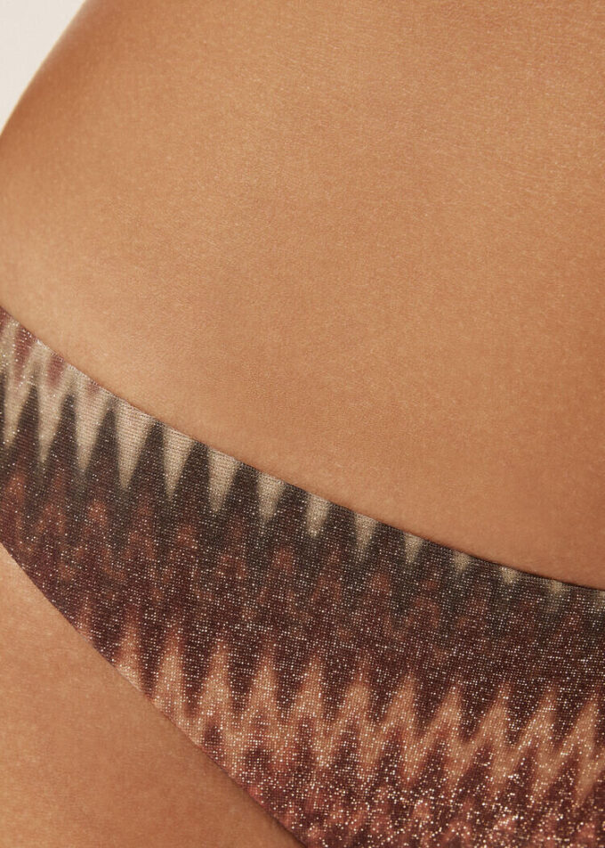Bikini-broekje met gouden chevronpatroon