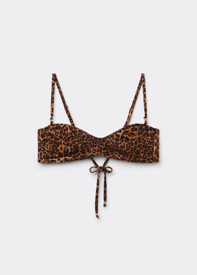 Bikinitop in tanktopstijl met wild dierenprint