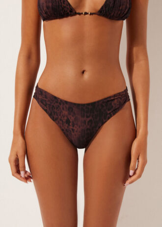 Brazilian bikinibroekjes donker Animalier