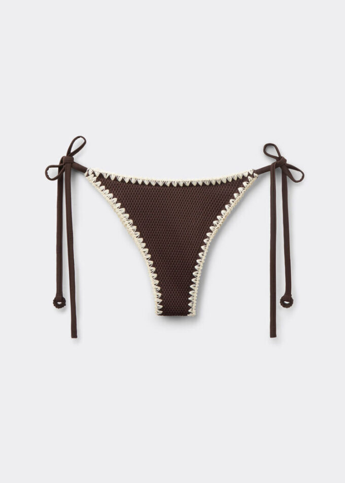 Brazilian bikinibroekjes met tweekleurig borduursel