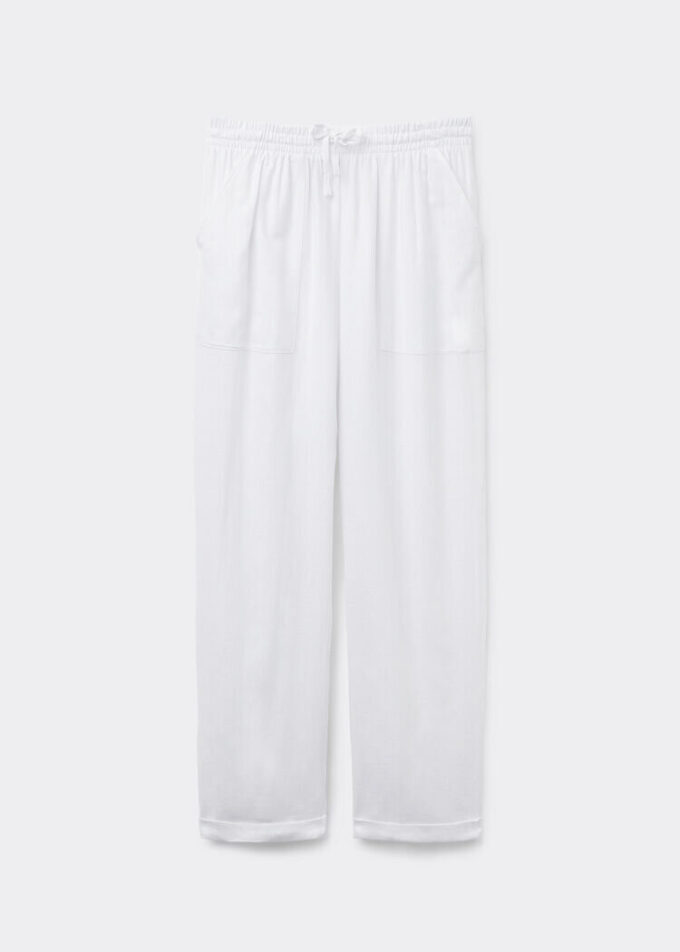 Broek van linnen en viscose