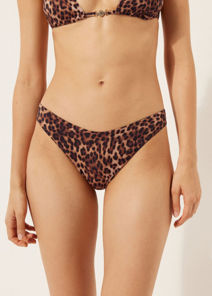 Bruin Animalier Brazilian bikinibroekjes