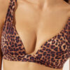 Bruin Animalier Triangel bikinitops met variabele vulling