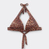 Bruin Animalier Triangel bikinitops met variabele vulling