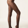 Dijhoge panty met dierenprint