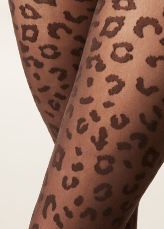 Dijhoge panty met dierenprint