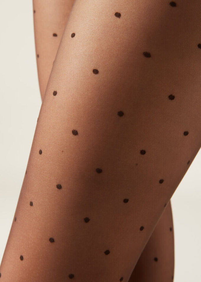 Doorschijnende panty met stippen