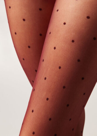 Doorschijnende panty met stippen