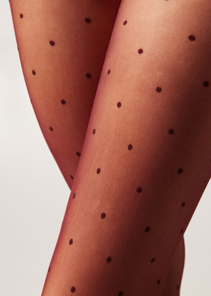 Doorschijnende panty met stippen