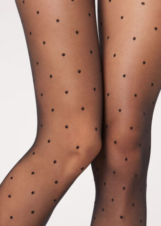Doorschijnende panty met stippen