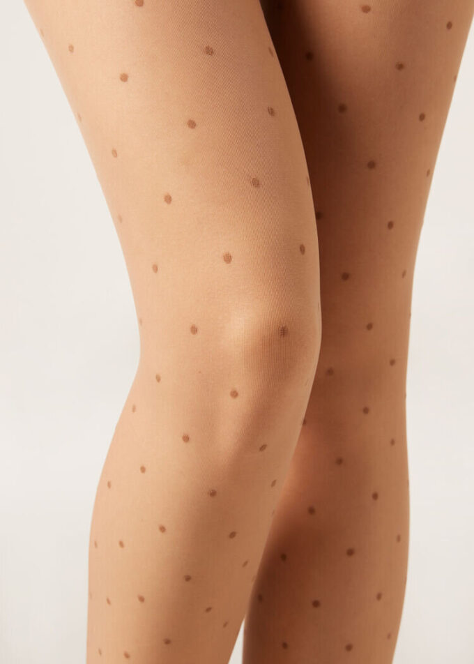 Doorschijnende panty met stippen