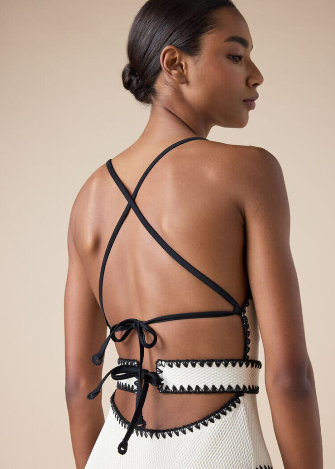 Eendelig zwempak Bicolor Embroidery
