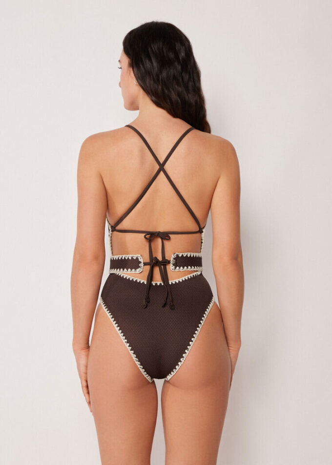 Eendelig zwempak Bicolor Embroidery
