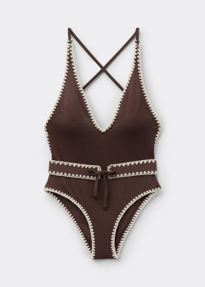 Eendelig zwempak Bicolor Embroidery