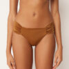 Gedrapeerd Brazilian bikinibroekje van glanzend satijn