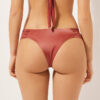 Gedrapeerd Brazilian bikinibroekje van glanzend satijn