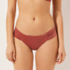 Gedrapeerd Brazilian bikinibroekje van glanzend satijn