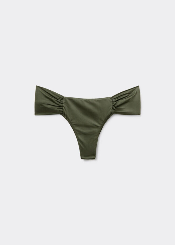 Gedrapeerd Brazilian bikinibroekje van glanzend satijn