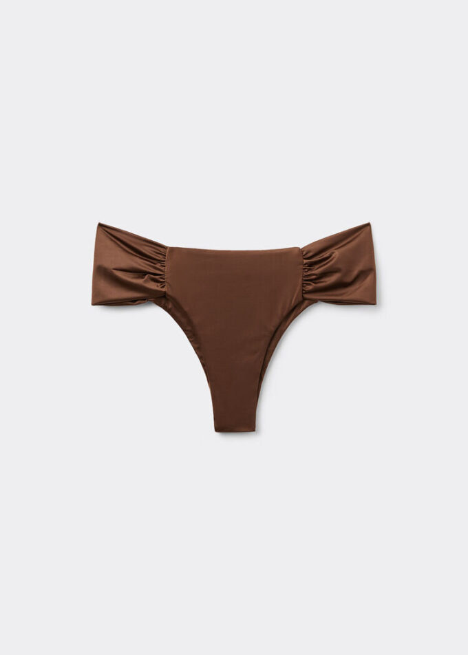 Gedrapeerd Brazilian bikinibroekje van glanzend satijn