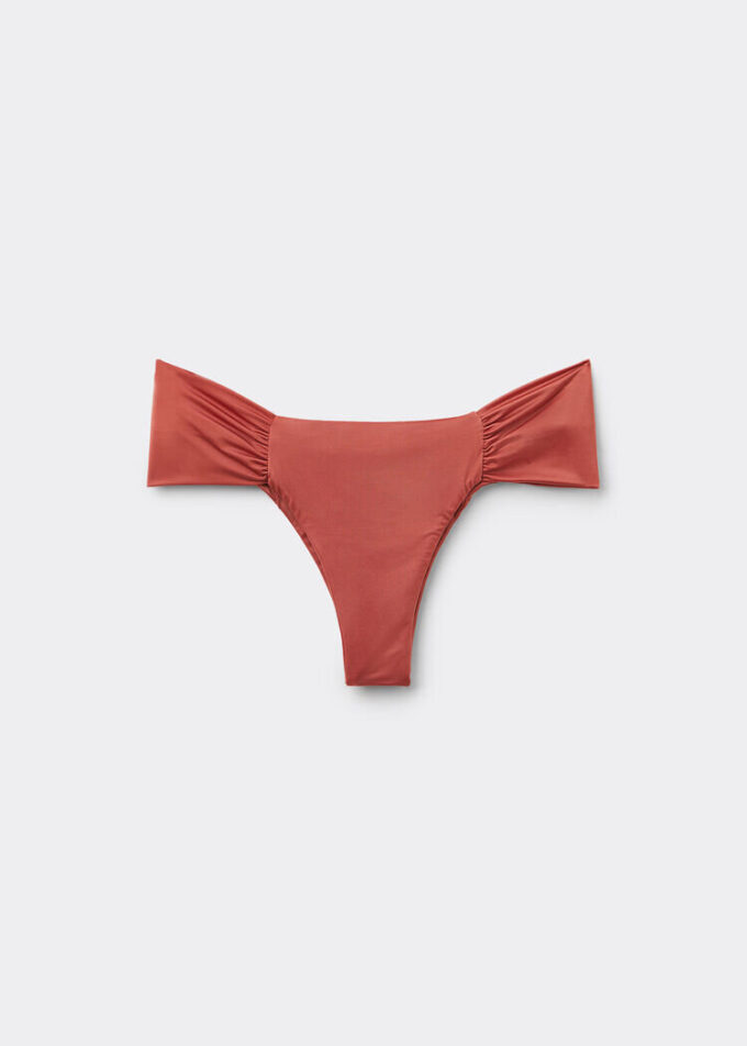 Gedrapeerd Brazilian bikinibroekje van glanzend satijn