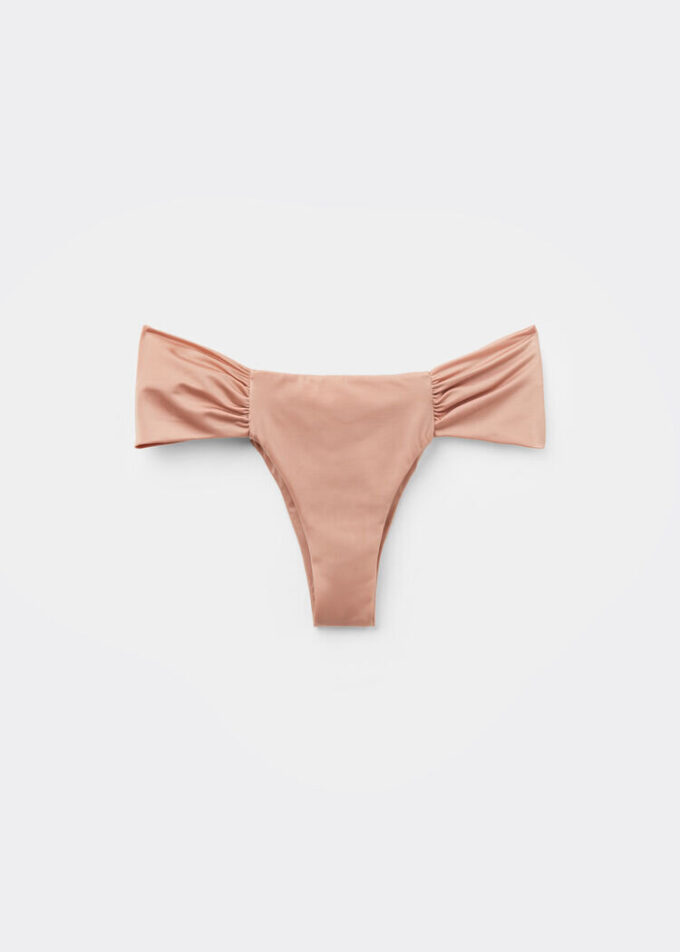 Gedrapeerd Brazilian bikinibroekje van glanzend satijn
